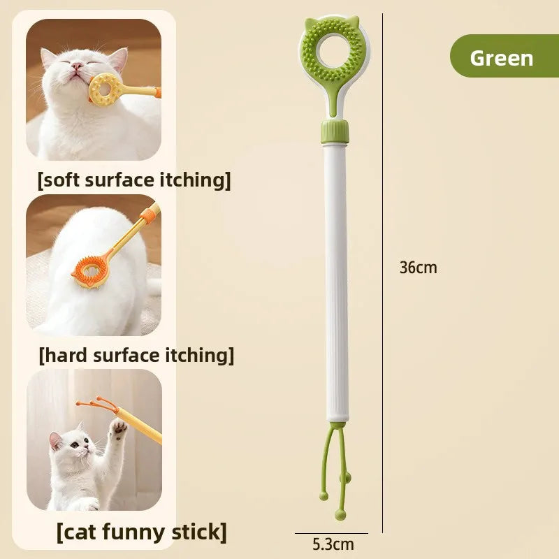 2-in-1 Retractable Cat Teaser & Massage Toy