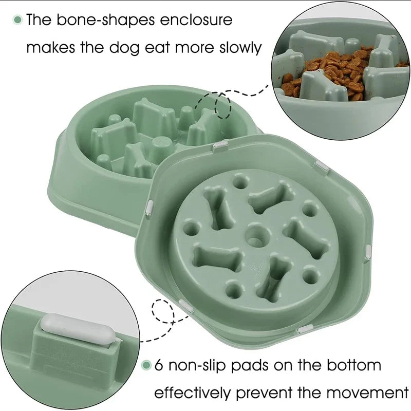 Puzzle Slow Feeder Dog Bowl — Anti-Choke