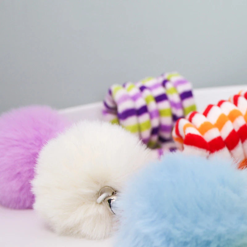 Window-Mount Cat Teaser Toy with Bell & Pompom