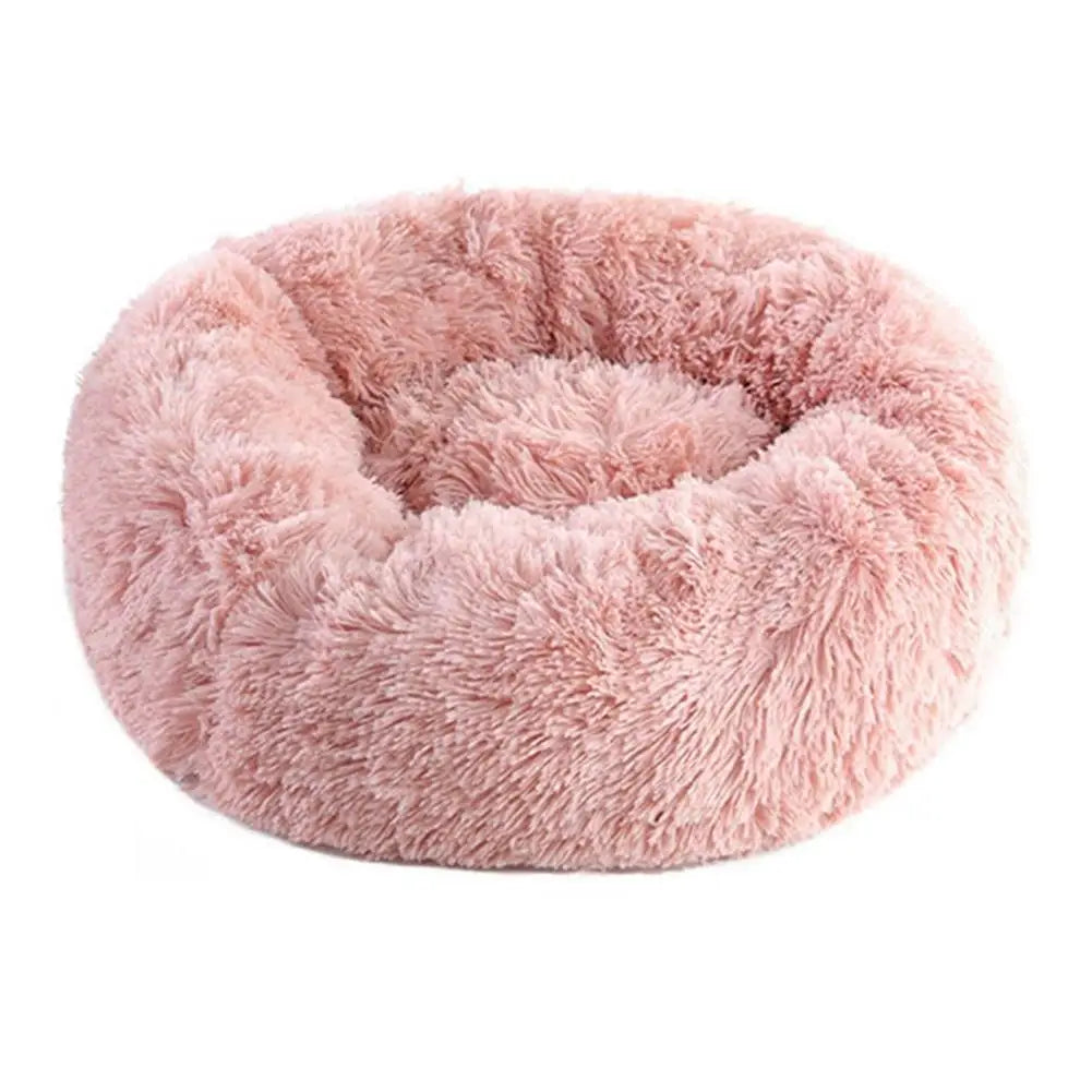Faux Fur Calming Round Pet Bed — Washable
