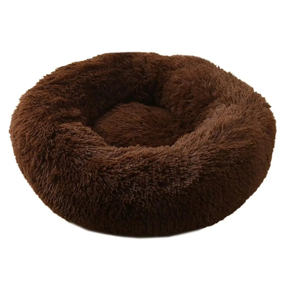 Faux Fur Calming Round Pet Bed — Washable