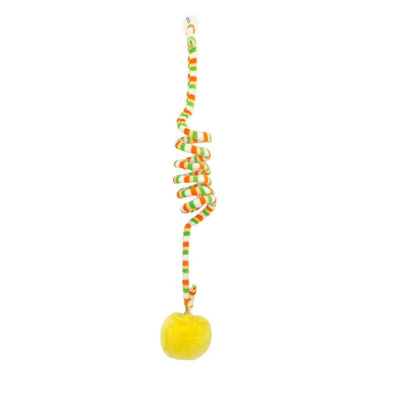 Window-Mount Cat Teaser Toy with Bell & Pompom